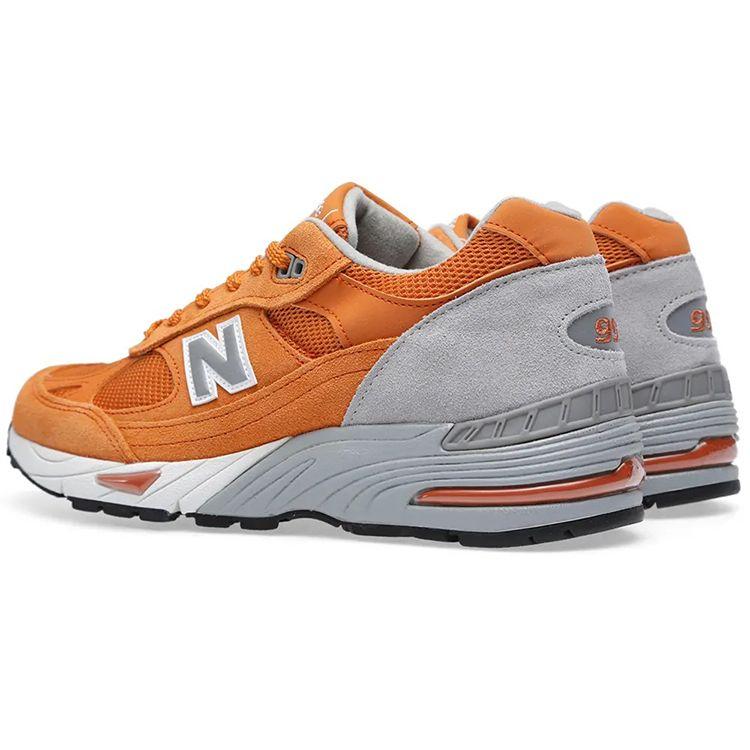 New Balance Nb 991 Mesh Suede Fabric Retro Casual Low Top Running Shoes Unisex sneaker Gray Orange M991OGW