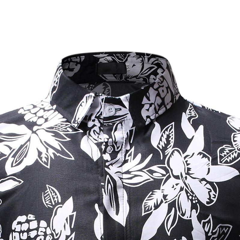 Mens Hawaii Floral Casual Shirt Short Sleeve Luxury Slim Fit Dress Tops Shirts