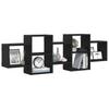 Wall Shelf Black Oak Effect 129 x 18 x 42 cm Wood Based Material