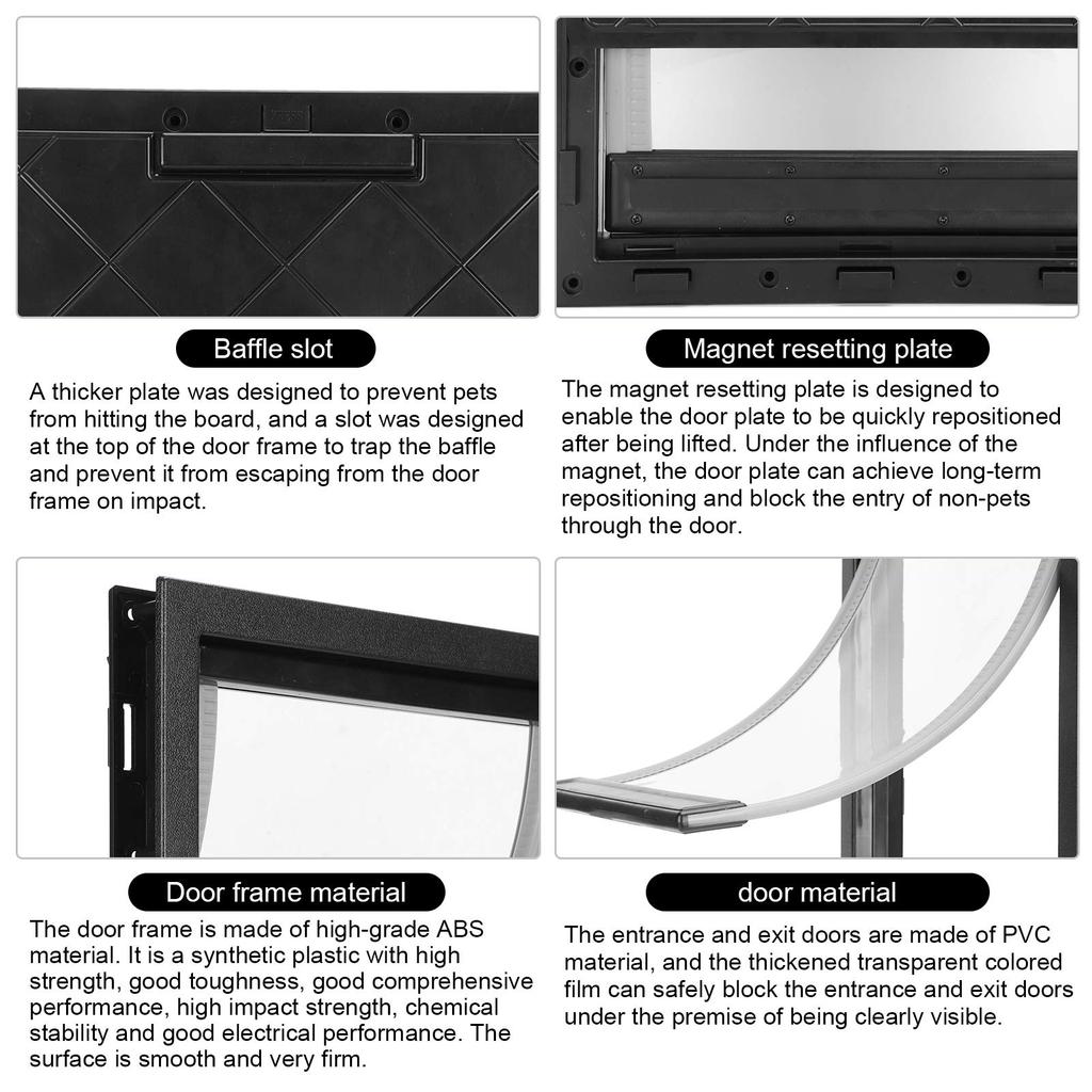 Große transparente magnetische Haustür mit automatisch schließender Organisation und Magnetleiste für den Eingang (XL)