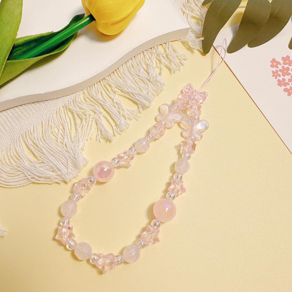 Pink Bear Bow Cell Phone Charm: Anti-Drop Lanyard & Wrist Strap