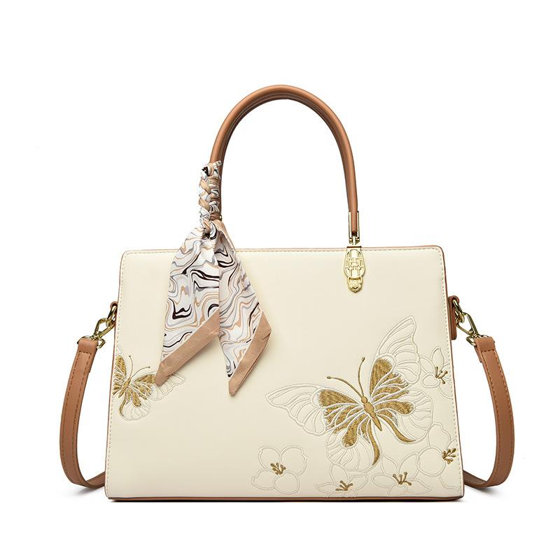 

Роскошная и элегантная сумка большой вместимости в традиционном китайском стиле, женская сумка на одно плечо, сумка кроссбоди из натуральной кожи бежевый