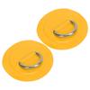 2 Pcs Inflatable Boat DRing Pad Patch PVC Durable Marine Stainless Steel Fixed Buckle(Yellow )