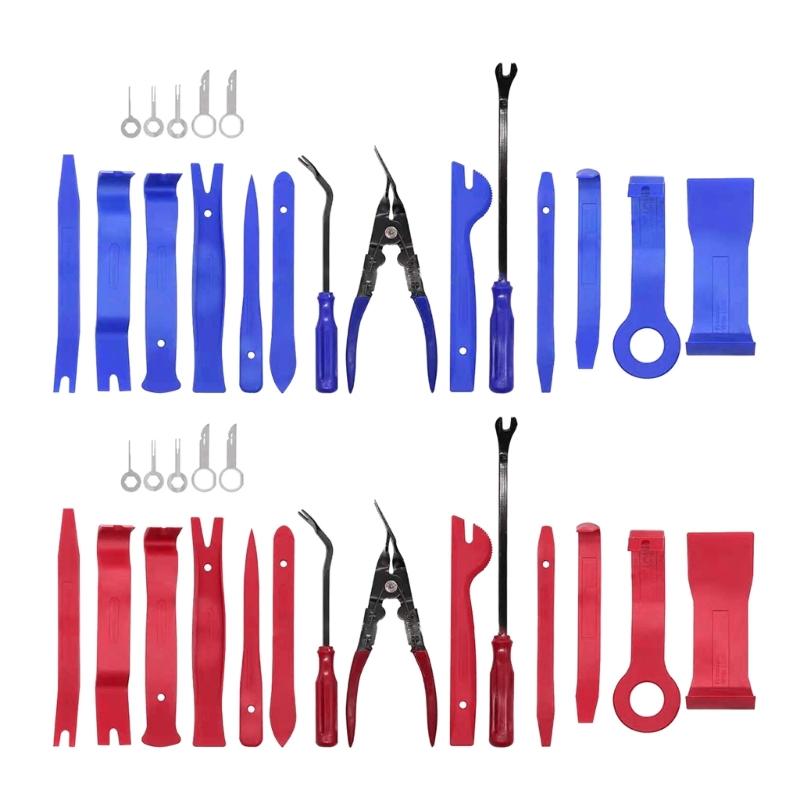 Car Audio Disassembly Panel Trim Removal Tool Kit Door Clip Interior Trim Tools Auto Radio Removal Pry Tool 5/16/19Pcs