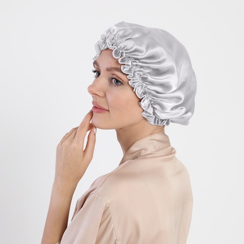 Mulberry Silk Hair Care Round Cap 16 Mmi Silk Nightcap Headgear Chemotherapy Cap Silk Shower Cap
