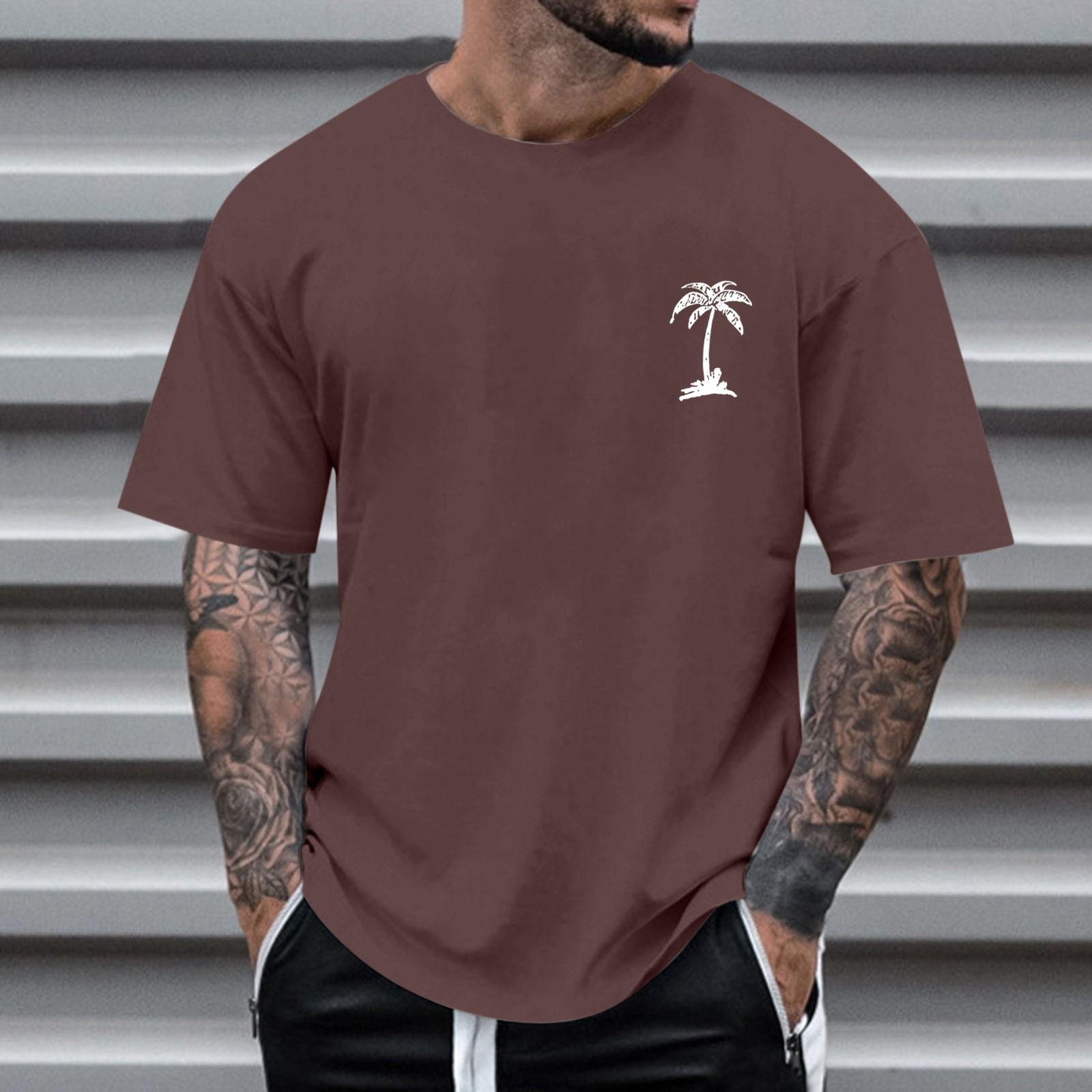 

Мужская повседневная футболка с короткими рукавами и нижней рубашкой с рукавами реглан M винный