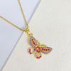  Personality Hip Hop Butterfly Necklace Color Zircon Unique Design Niche Fashion Pendant Jewelry For Young Women