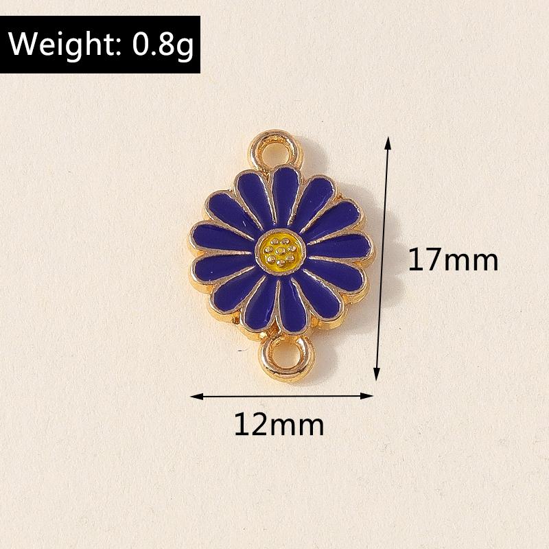 Leslie 10 Stück Bunte Doppel Loch Gänseblümchen Anhänger Für Schmuckherstellung Armband Halskette DIY Schlüsselanhänger Anhänger