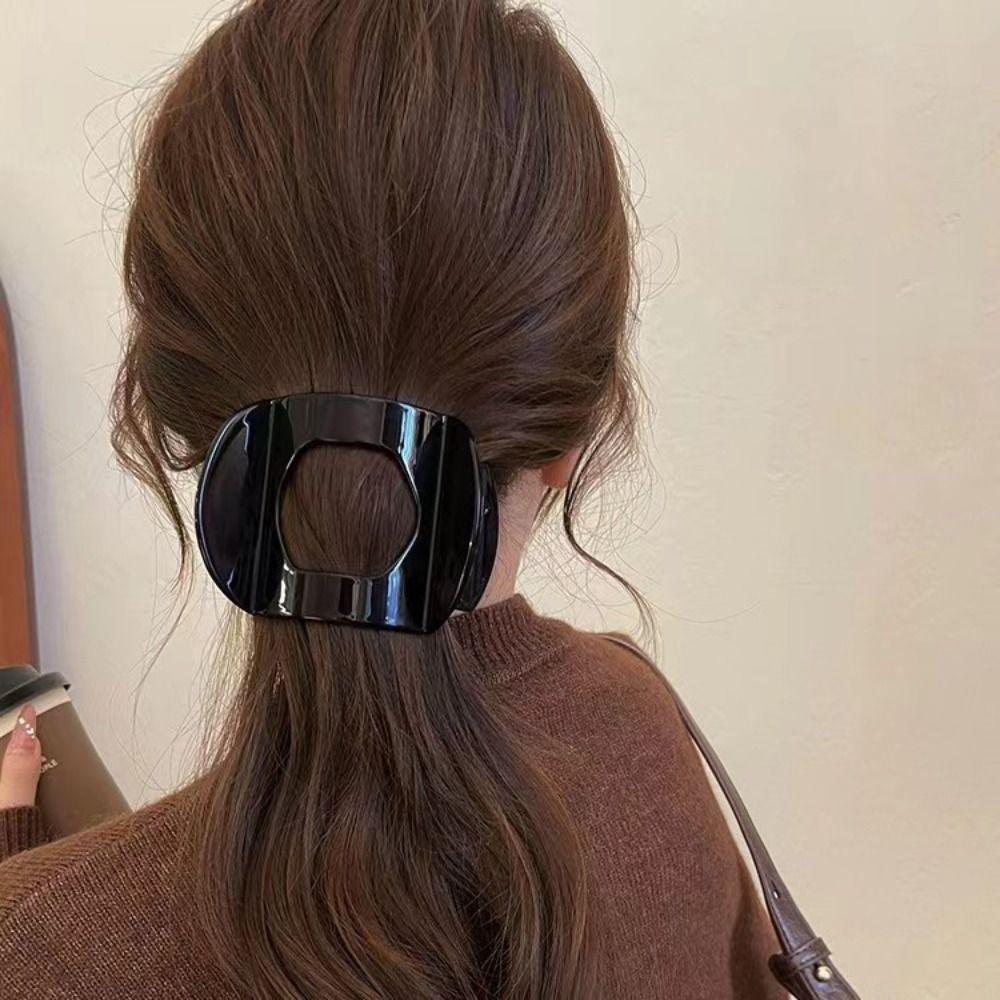 Flat Hair Claw Clip Arc Shaped Hair Barrettes Vintage Hairpin  for Women