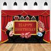 Birthday Party Backdrop Decor Red Carpet Film Cinema Movie Poker Playing Card Casino Photographic Background Photo Studio Props