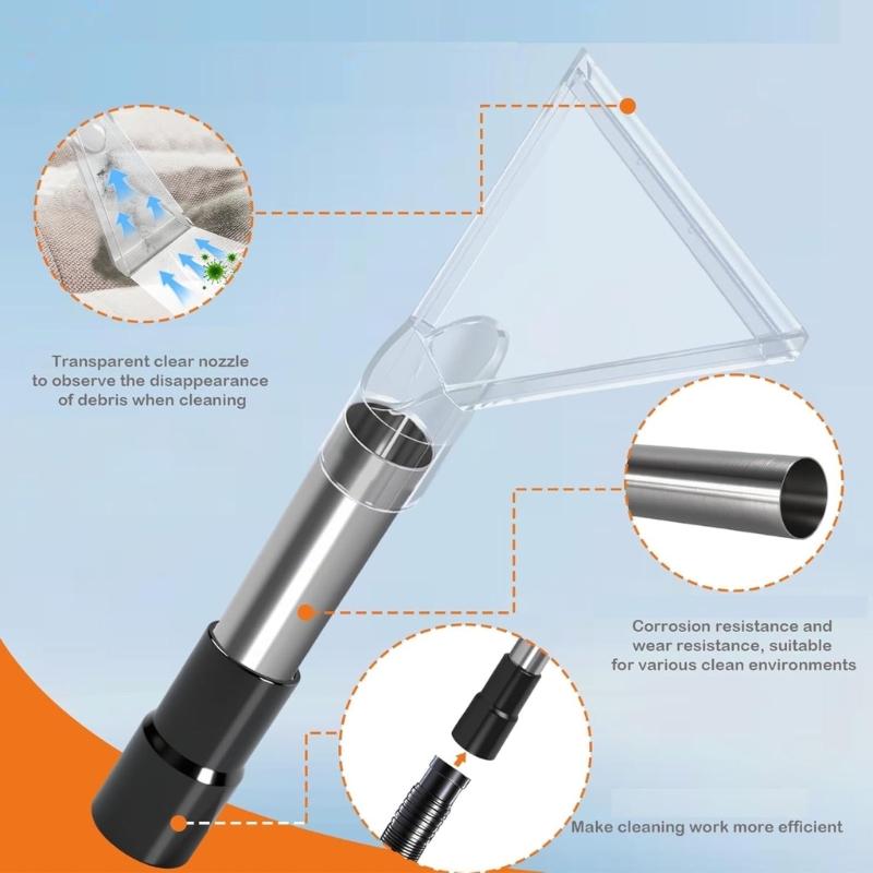 Vacuum Attachment Set Upholstery Nozzle for Various Surfaces Cleaning Compact Design with Enhanced Liquid Absorption