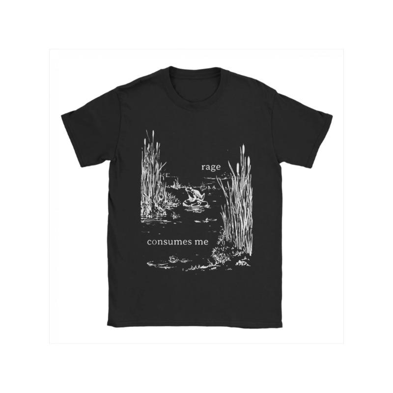 Rage Consumes Me Frog T Shirt Summer Hip Hop T Shirts Unisex Pure Cotton Oneck Plus Size Top Tees Shortsleeve Y2k Basic Tshirt