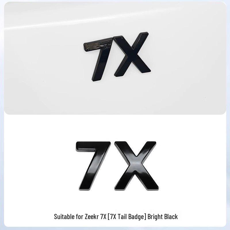 Zeekr 7X 001 007 Benutzerdefiniertes Autoemblem Schwarze Schrift Schwarzer Krieger Kun Ming Aufkleber