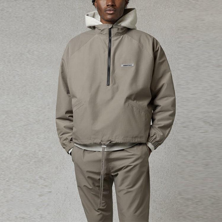 Fear of God Essentials FW20 Half Zip Track Jacket 'Cement' Men's FOG-FW20-359