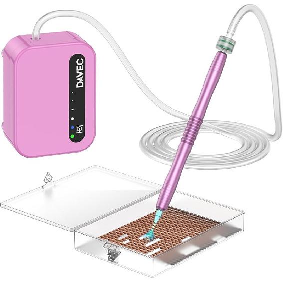 Diamond Art Painting Pen, 1500mAh Rechargebale Vacuum Diamond Art Pen Kits for Adults with USB Charge, Electric Diamond Art Accessories Tools with