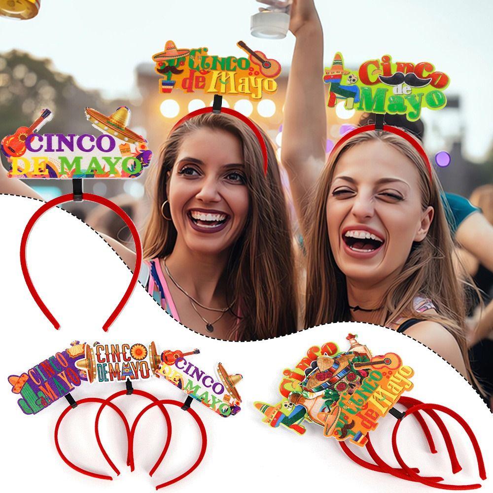 

Вечернее платье, повязка на голову с английской буквой Cinco de Mayo, вечерняя повязка на голову, модный обруч для волос в мексиканском стиле