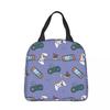 Cartoon Game Console Pattern Insulated Lunch Bags Cooler Bag Reusable Portable Tote Lunch Box Food Handbags Work Outdoor