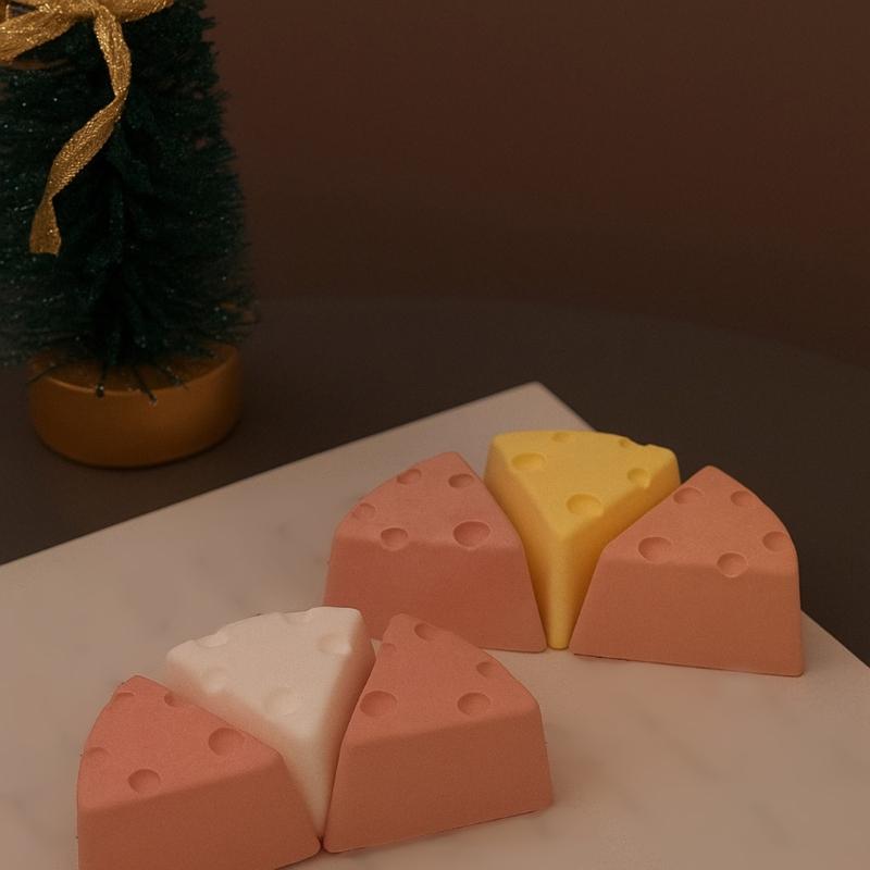 6 Cavity Triangles Cheese Silicone Mould for Craft Food Grade Heat Resistant Baking Tool Easy Release and Cleaning