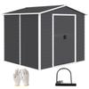 Metal Tool Shed, Weatherproof & Rust-Free, Lockable, 2.40 X 2.06 X 1.98 M, Dark Grey