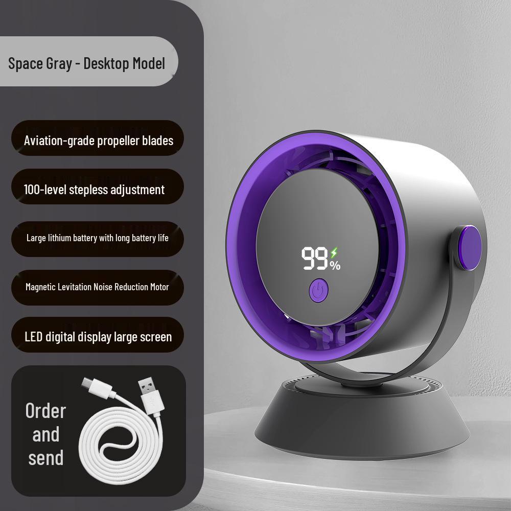 Tragbarer Hochgeschwindigkeits-Handventilator mit 120 einstellbaren Geschwindigkeiten, USB-Aufladung und Aufhängeschnalle für den Außenbereich