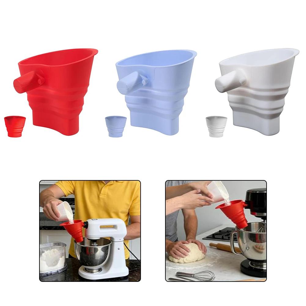 Baking Funnel Flour Funnel Heat Resistant -40 C To 230 C Flexible Sealing Ring Wide Leak-proof Opening For Baking