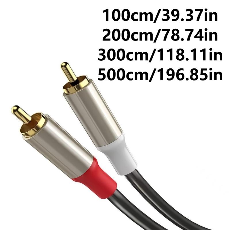 1-5m Long 2RCA Male to Male Stereo Cable 2RCA to 2RCA Connection Cord for Home Theater and Sound Systems
