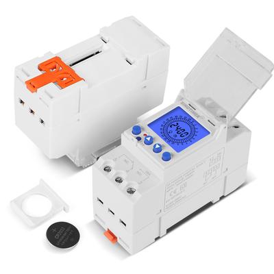 Digital LCD Display 24 Hours Electronic Time Clock 85-265V Din Rail Hours Programmable Intelligent