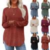 2024 Autumn Women's Loose Round Neck High-Low Hem Top