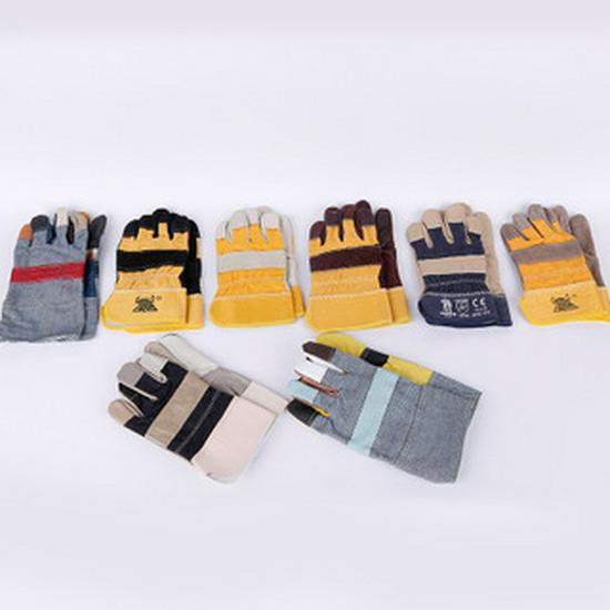 Yellow Leather Welding Gloves - Oil, Puncture, and Heat-Resistant Labor Protection