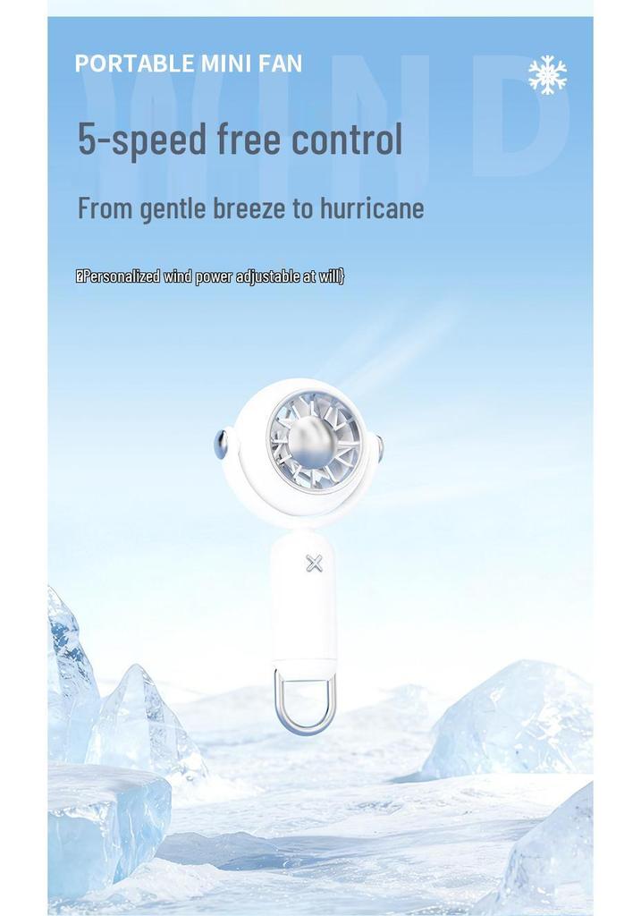 USB Rechargeable Portable Mini Fan with Hook for Students & Outdoor Use