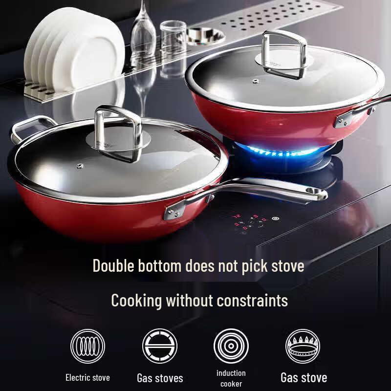 Maybarre Enamel Coated Stir-Fry Pan