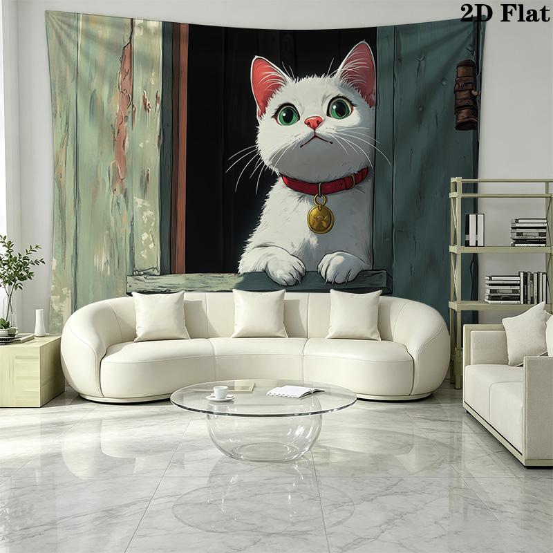Little white cat pattern Pattern Home Decor Tapestry, Wall Hanging, Decorative RV Wall Cloth.XGT0914534