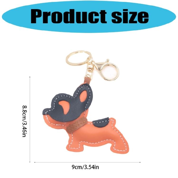 Adorable French Bulldog Leather Keychain Lovely Accessory Gift for Animal Lovers Present Fashion Accessory