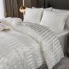 Satin Faux Silk Striped Duvet Cover Set High-Quality Solid Smooth Summer Cooling Comforter Sets Adult Soft Bedclothes for Home