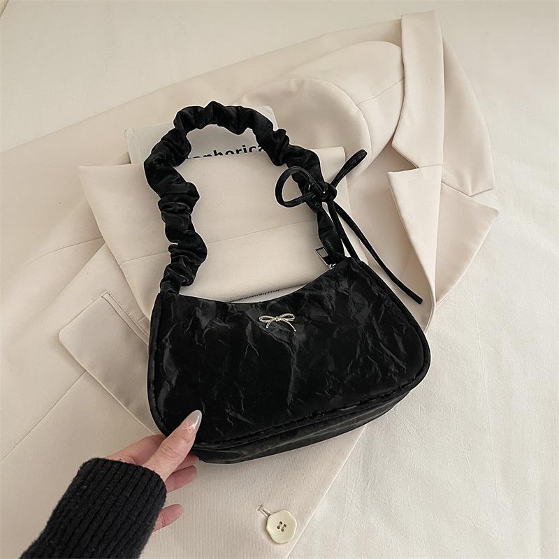 

Underarm Bag for Women Single Shoulder Pleated Shoulder Strap Bag for Women Bolsas De Mujer чёрный