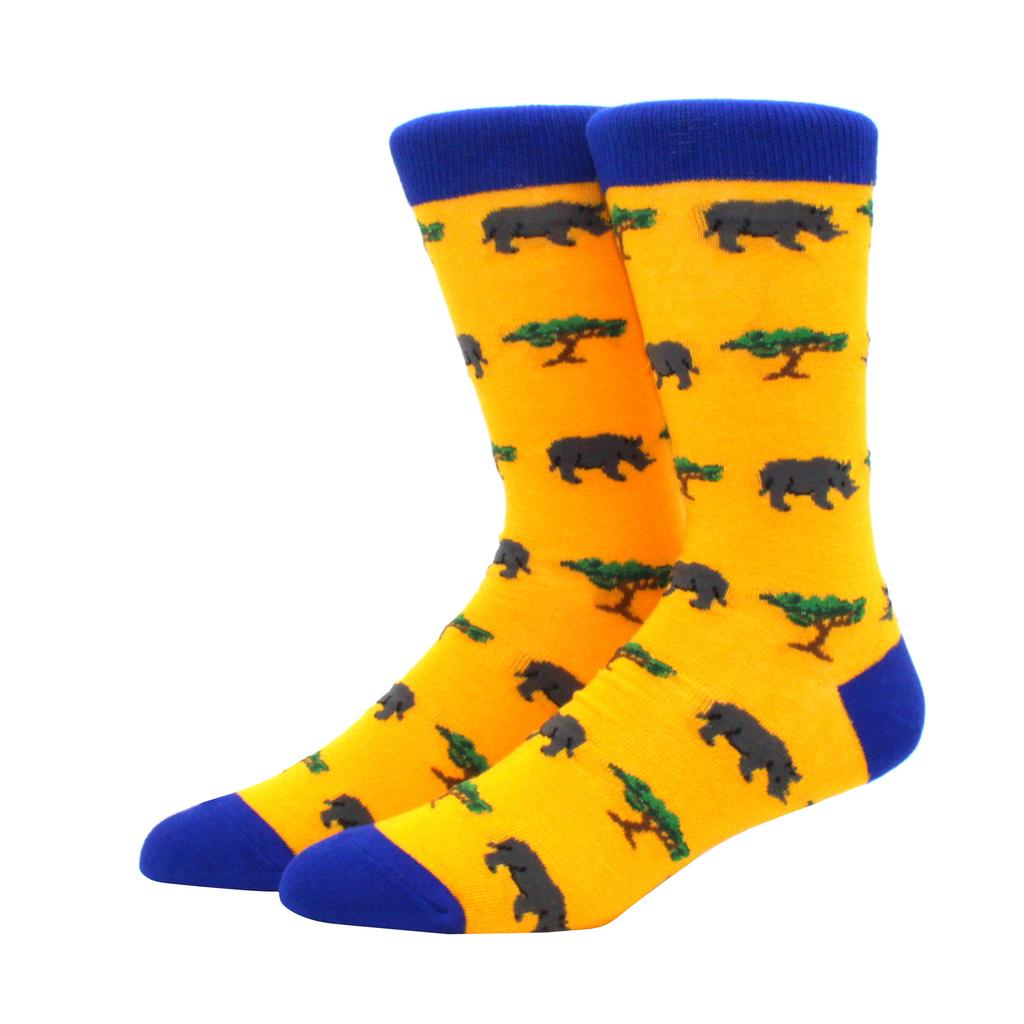New Hiphop Cotton Men Socks Harajuku Happy Funny Animal Flamingo Penguin Chili Dress Socks for Male Wedding Christmas Gift