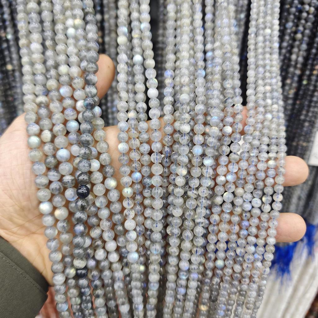Natural Light Gray Moonstone Labradorite Beads for DIY Bracelet/Necklace Accessories