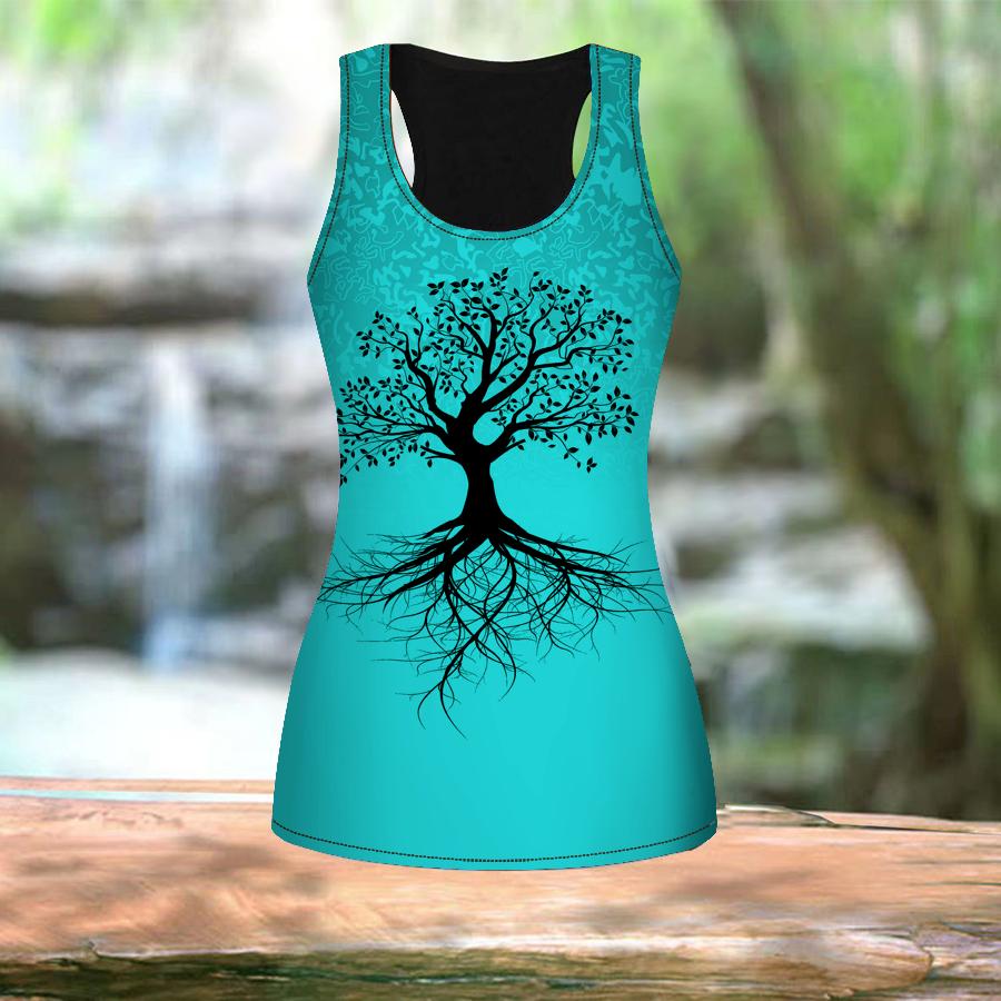 Женские летние спортивные рубашки с 3D-принтом розовых деревьев для занятий йогой — фото 3