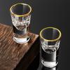 SGlass Set of 12 Gold Foil Spirits Cups Household 25ml Creative Small Wine Glass Gilt Edged Cup Wine Dispenser  Cup