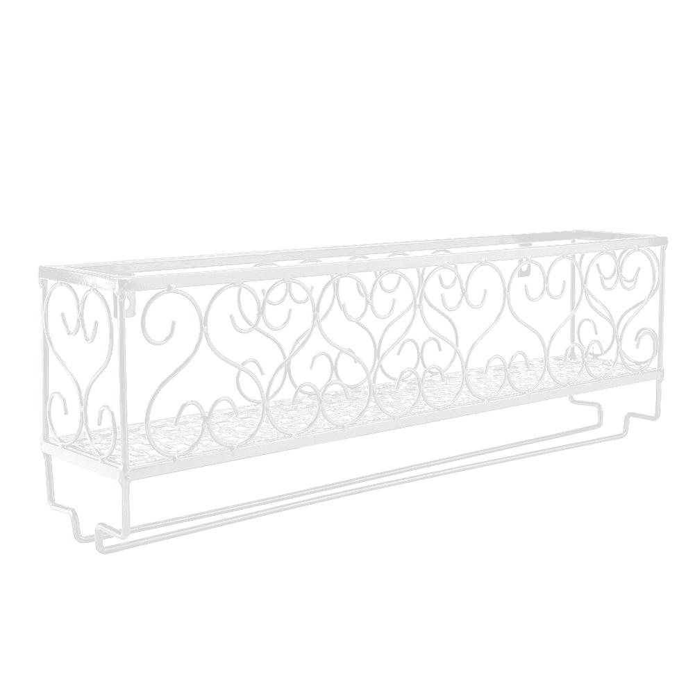 Wall Mount Metal Wine Rack Bottle Champagne Glass Holder Storage Bar Accessory with Shelf White