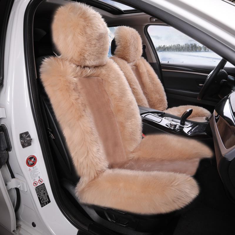 Plush Wool Car Seat Cushion - Warm Winter Pad for Long & Short Hair Seats