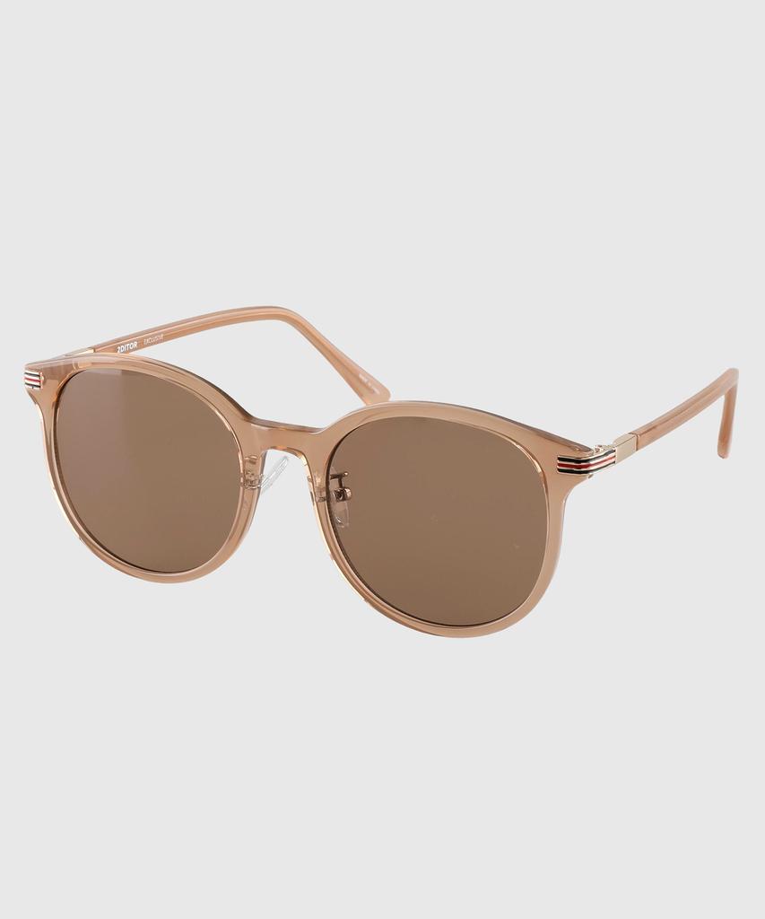 Tuditeo Yok Daily Round Uv-Blocking Nylon Lens Sunglasses C4 Light Brown