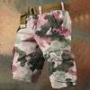Men's Summer Loose Casual Camouflage Work Shorts, Large-sized Multi-pocket Mid-length Pants Without A Belt