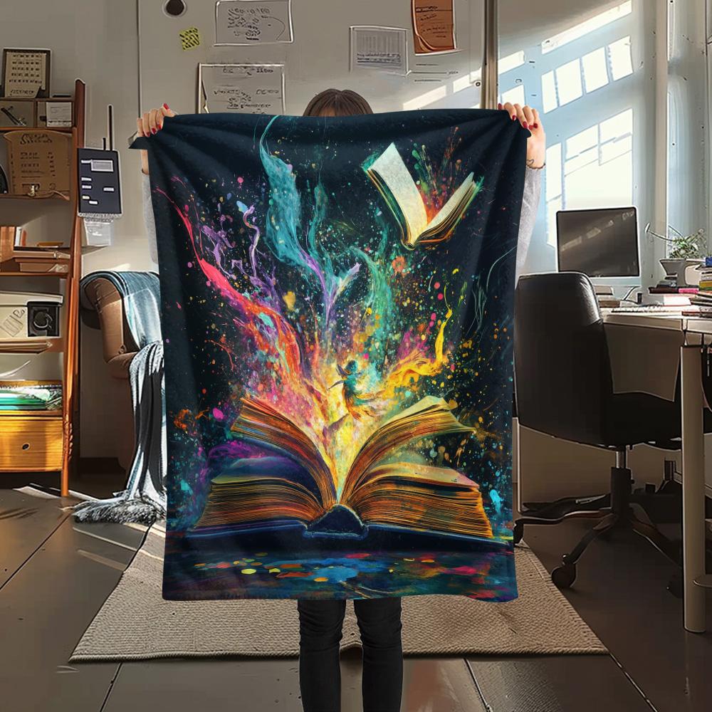 Magic Books  Print Flannel Blanket, High Quality Comfortable for All Seasons, Home Decor, Warmth and Comfort