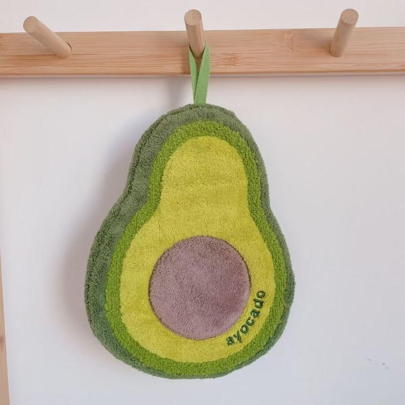 Cartoon Fruit Hand Towel Hanging Absorbent Bathroom Kerchief Coral Fleece Thickened Washcloth