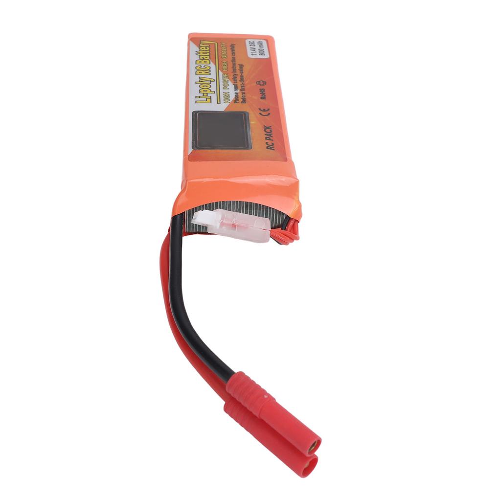 RC Lithium Battery 11.4V 5000mAh 3S 35C RC Car Lithium Battery with Banana 4.0 Plug for RC Car Truck Vehicle