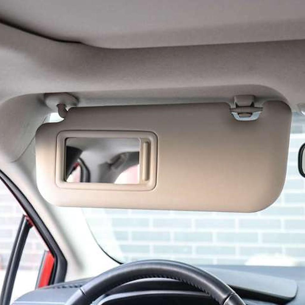 Automotive Sunvisor With Easy Installation Heat Deflecting Fabric Illuminated Cosmetic Mirror Enhancing Driving Safety