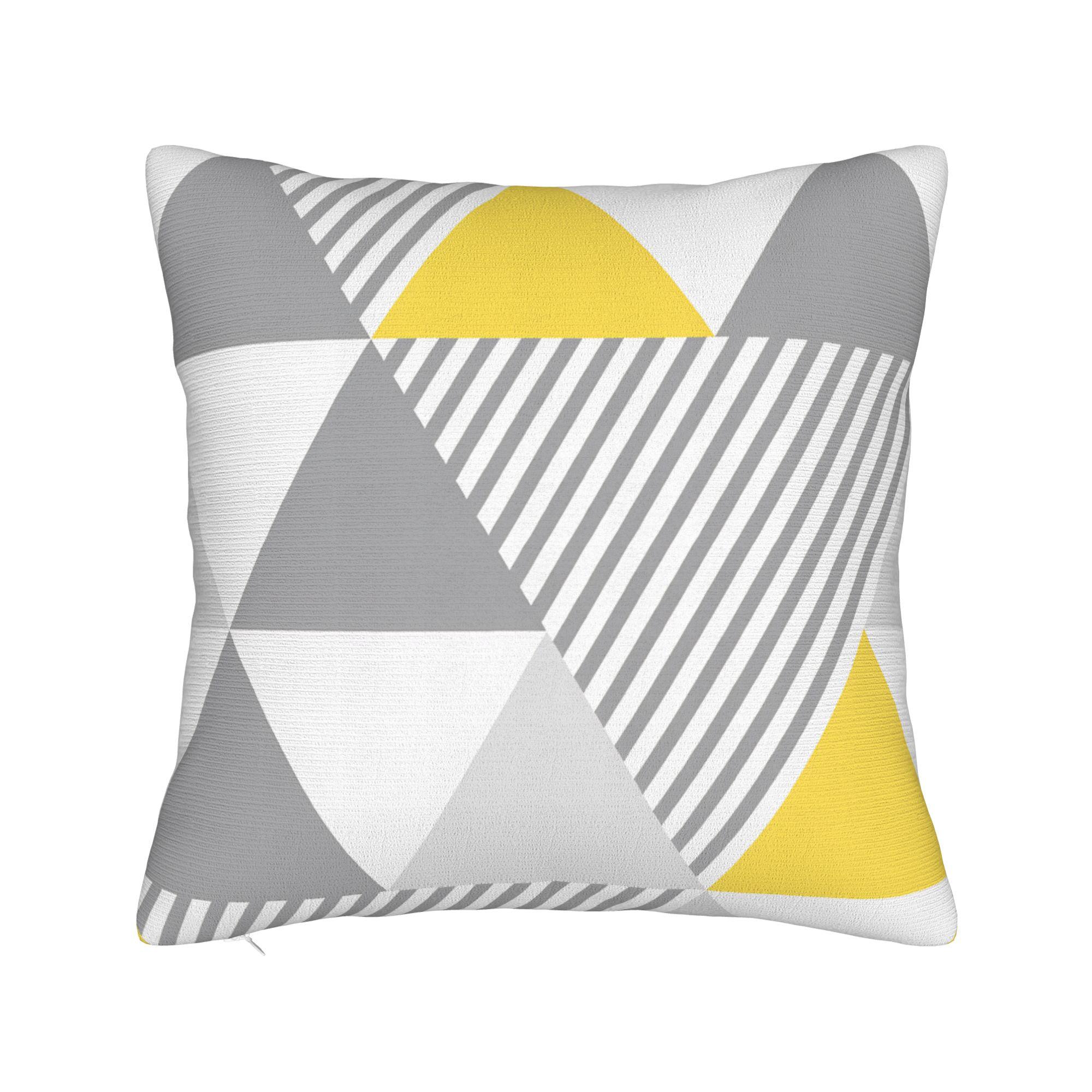 Yellow Grey Geometric Pillow Case  Graphic Pillow Cover Morden Pillowcases For Sofa Couch Bed Living Room 30cmx30cm