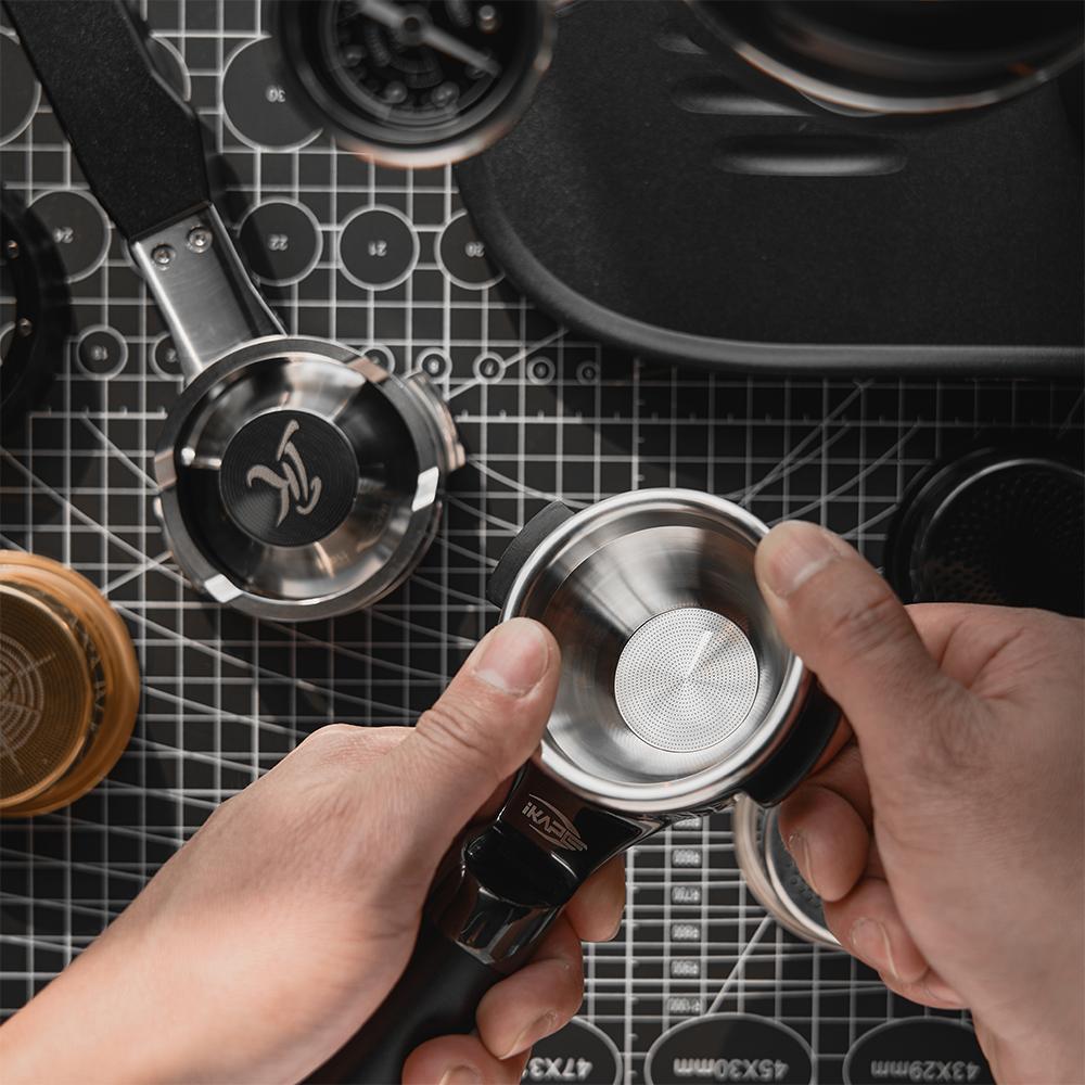 IKAPE Filtrační košíček pro portafilter s proměnným průměrem pro espresso, precizní, pro vysokou extrakci, pro bezedný portafilter 54mm/58mm