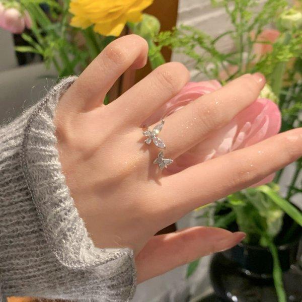 Fidget Anti Stress Anxiety Rotatable Rings For Women Fashion Shiny Zircon Flower Snowflake Spinner Finger Ring Aesthetic Jewelry